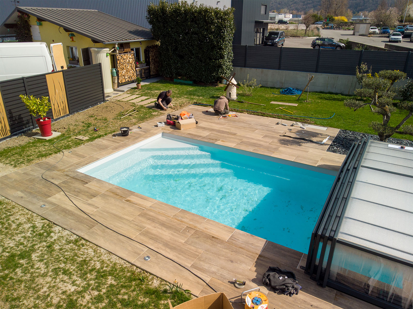 mise en lumière piscine